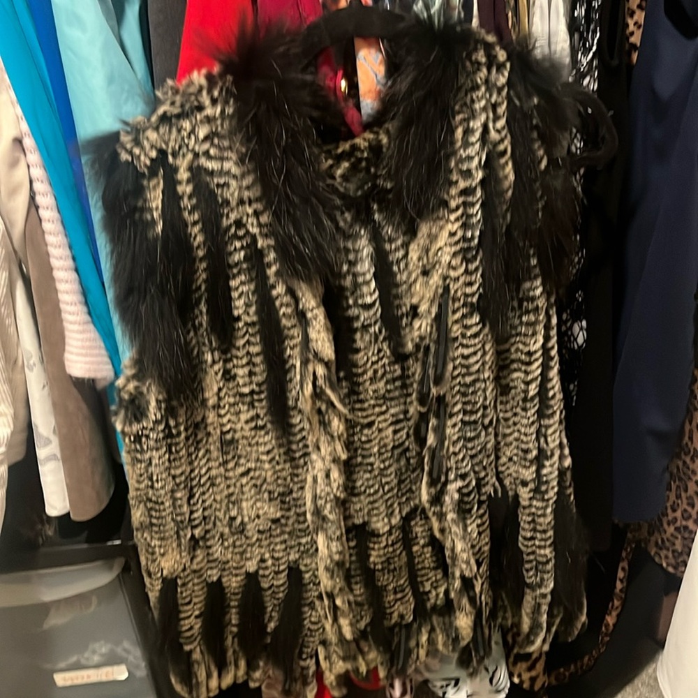 Gabby and Eden real fur tank top with hood